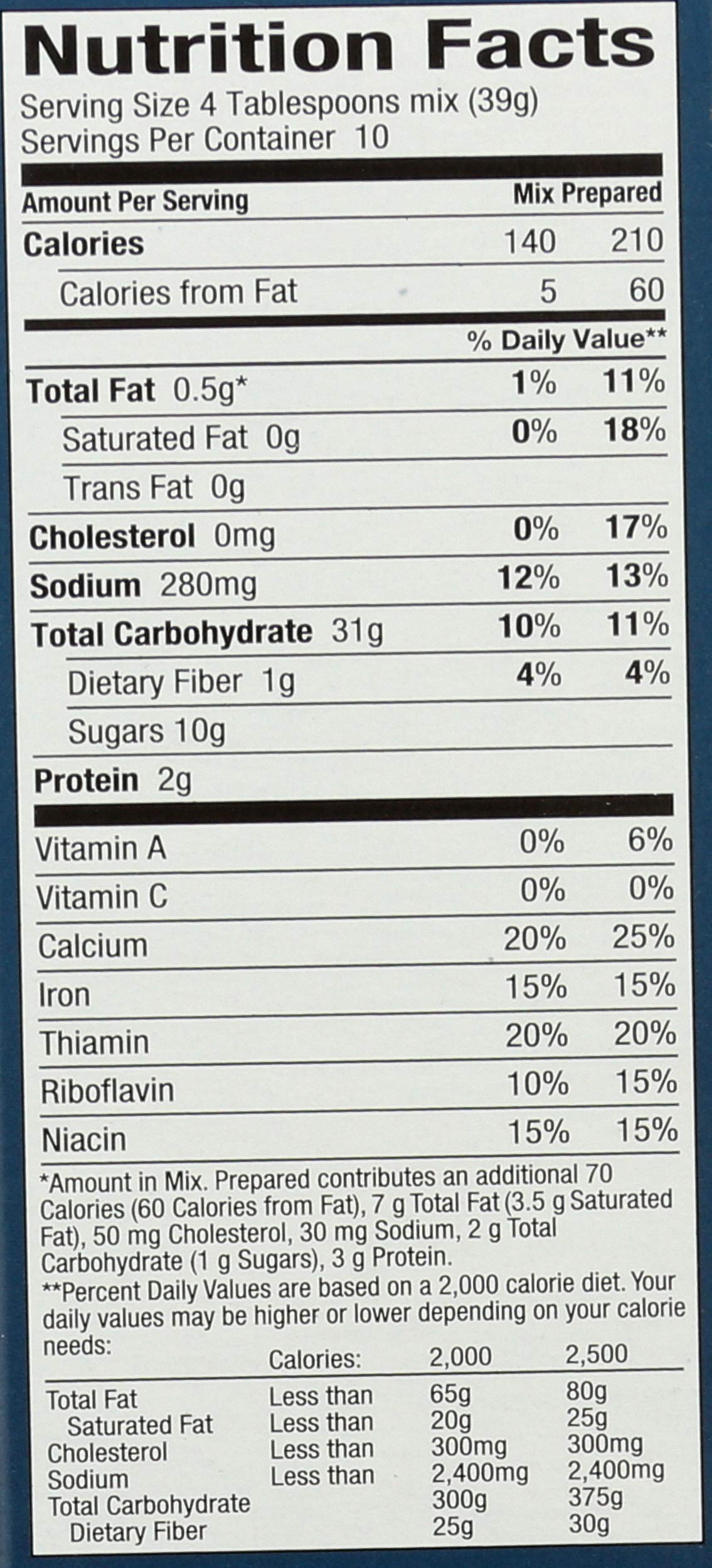 King Arthur Cornbread Mix bag back with simple steps