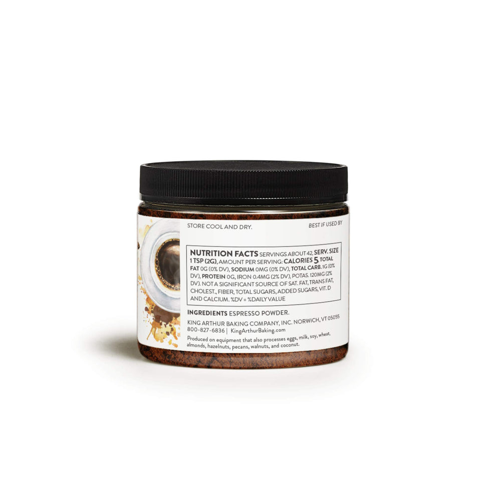 King Arthur devil's food cake accented by espresso powder.