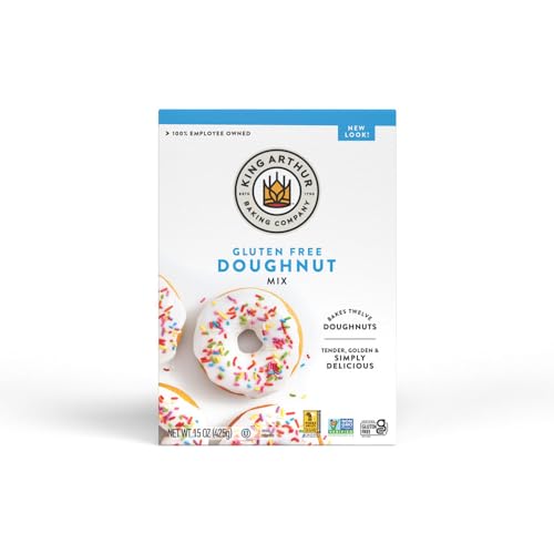 King Arthur gluten-free doughnut mix poured in pan and ready for baking.
