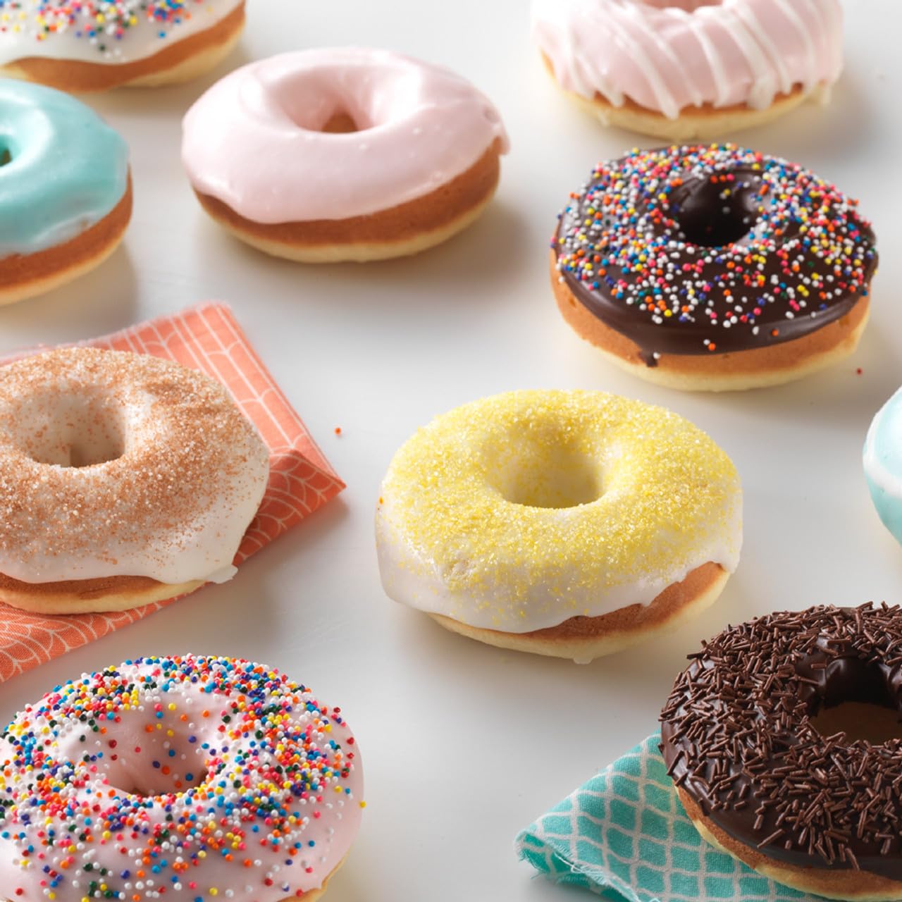 King Arthur gluten-free doughnuts plated and ready to share.