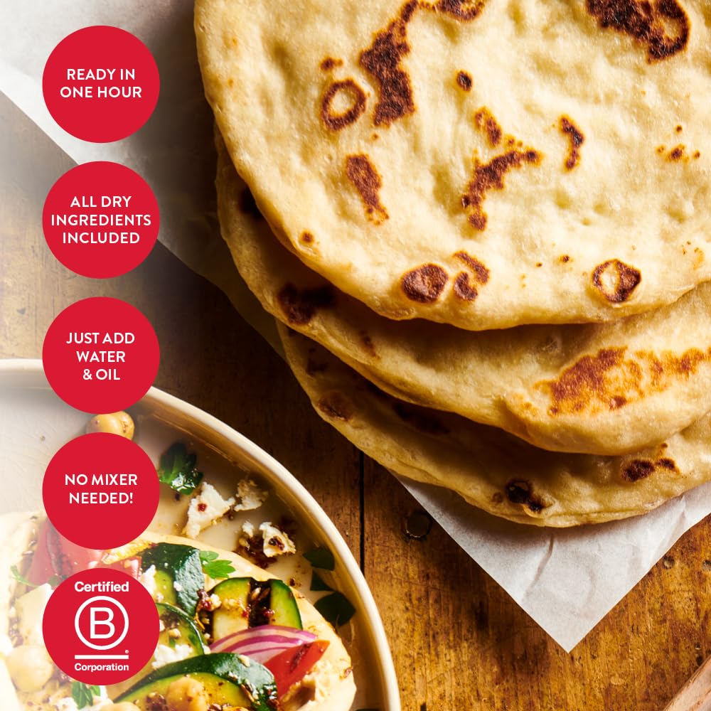 King Arthur flatbread in the oven with a golden crust