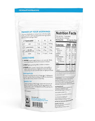 Stack of fluffy gluten-free protein pancakes made with King Arthur mix