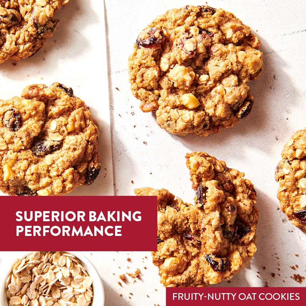 King Arthur gluten-free rolled oats toasted flakes with inviting aroma.