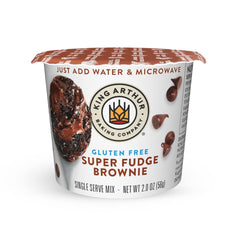 King Arthur gluten-free single-serve brownie mix box front, convenient portion control