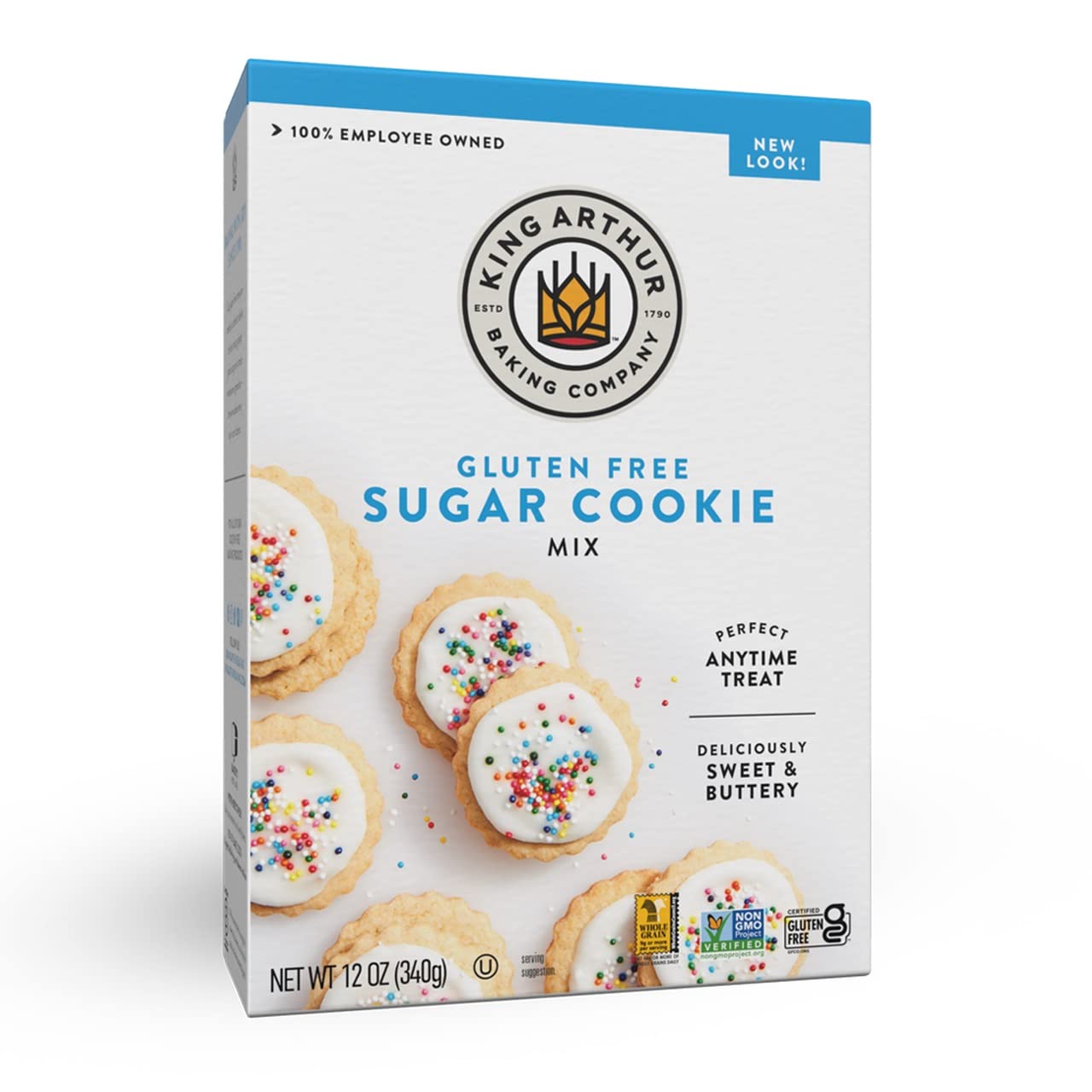 King Arthur Gluten-Free Sugar Cookie Mix packaging shows consistent results.