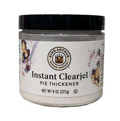 King Arthur Instant Clearjel pie thickener 8oz bottle ready to pour for thickening fillings.