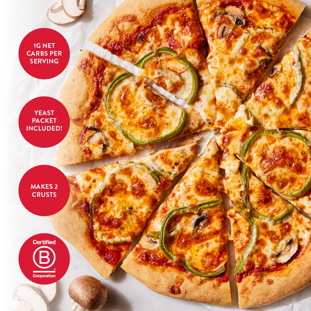 King Arthur Keto Pizza Crust Mix serves a family-friendly low carb meal.