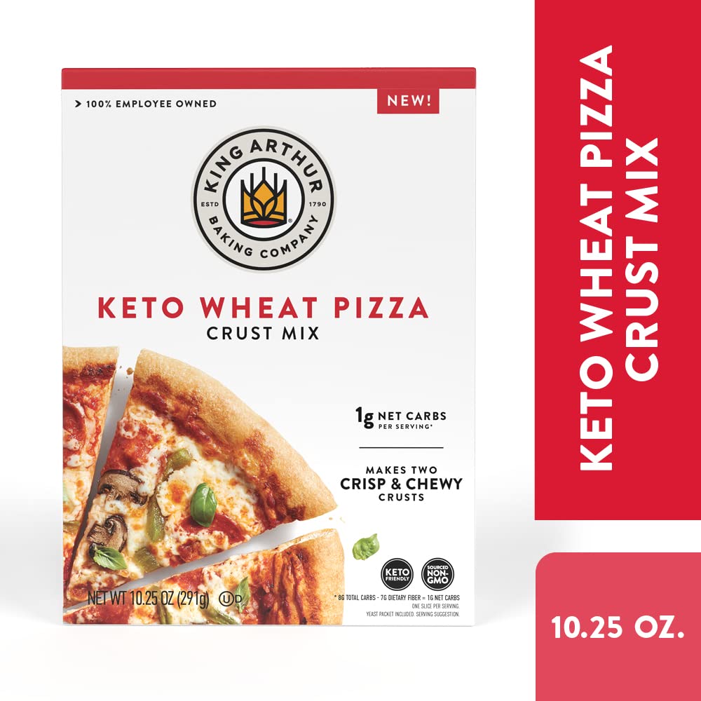 King Arthur Keto Pizza Crust Mix crust ready for toppings.