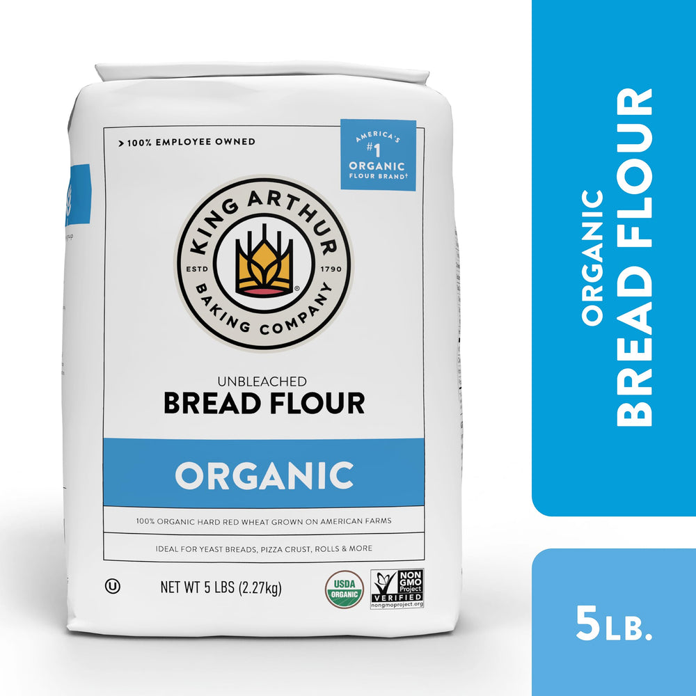 King Arthur Organic Bread Flour loaf in oven yields lofty, flavorful slices.