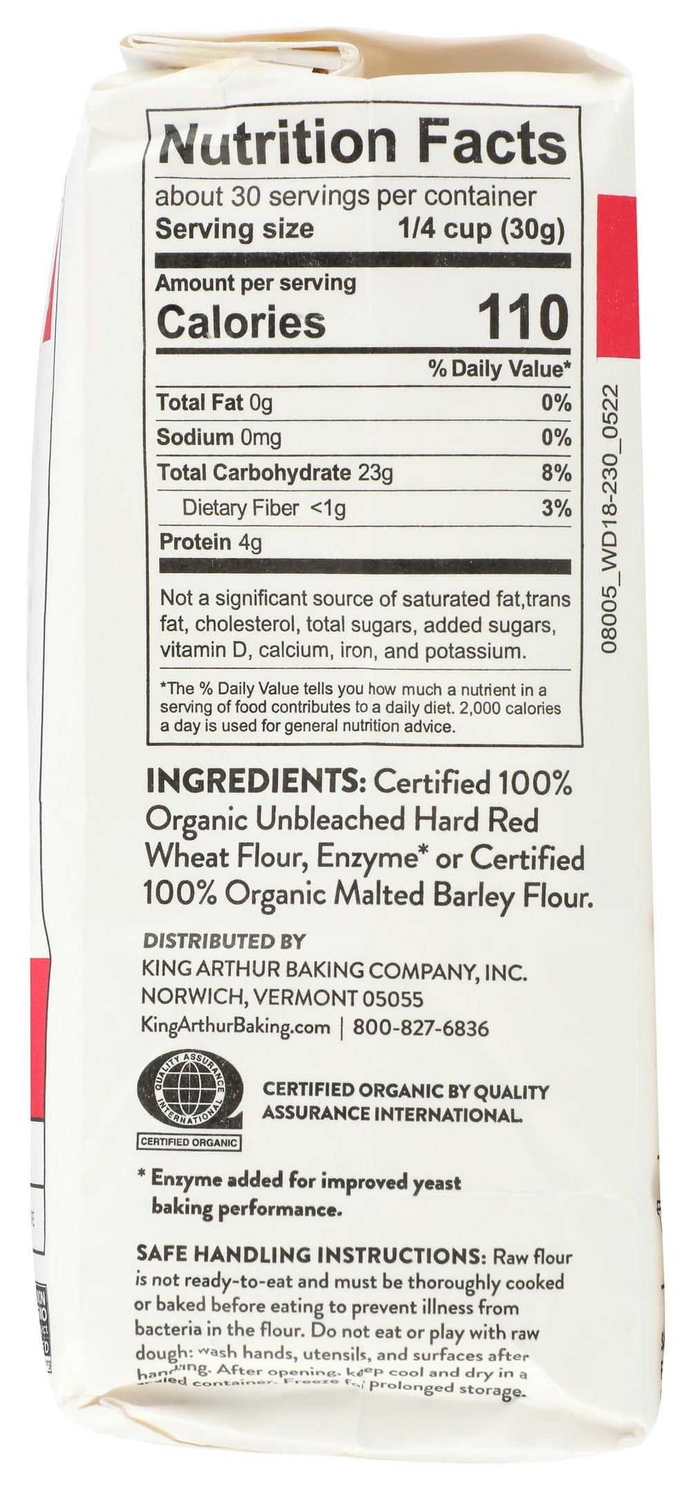 King Arthur Organic All Purpose Flour with certified organic seal.