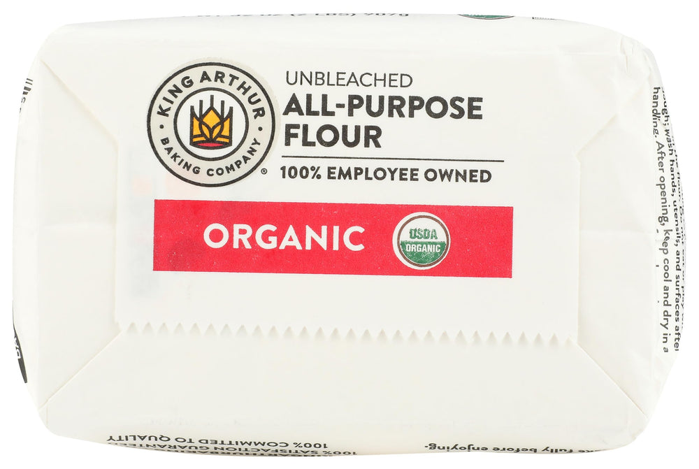 King Arthur Organic All Purpose Flour stored in an airtight container for freshness.