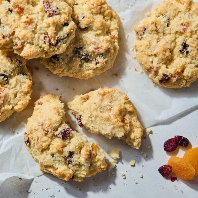 King Arthur scone with jam or lemon curd suggests indulgent breakfast or dessert.