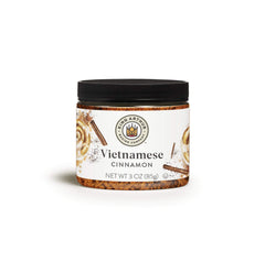 King Arthur Vietnamese Cinnamon bottle on the counter, delivering robust aroma for home bakers.