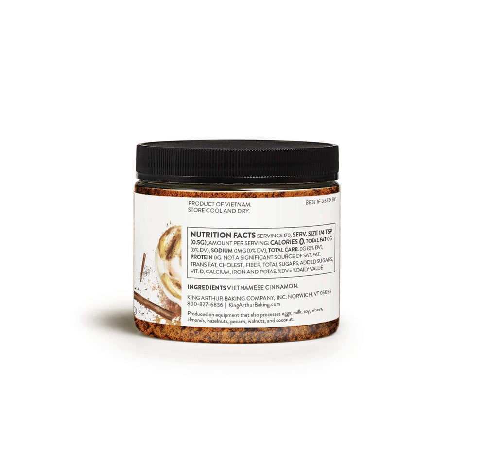 King Arthur Vietnamese Cinnamon in bowl, intensifying cinnamon throughout batter naturally.