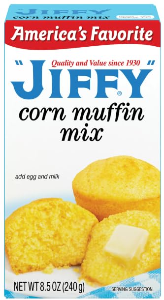 King Combos cornbread mix packaging shows natural ingredients for quick, moist cornbread.