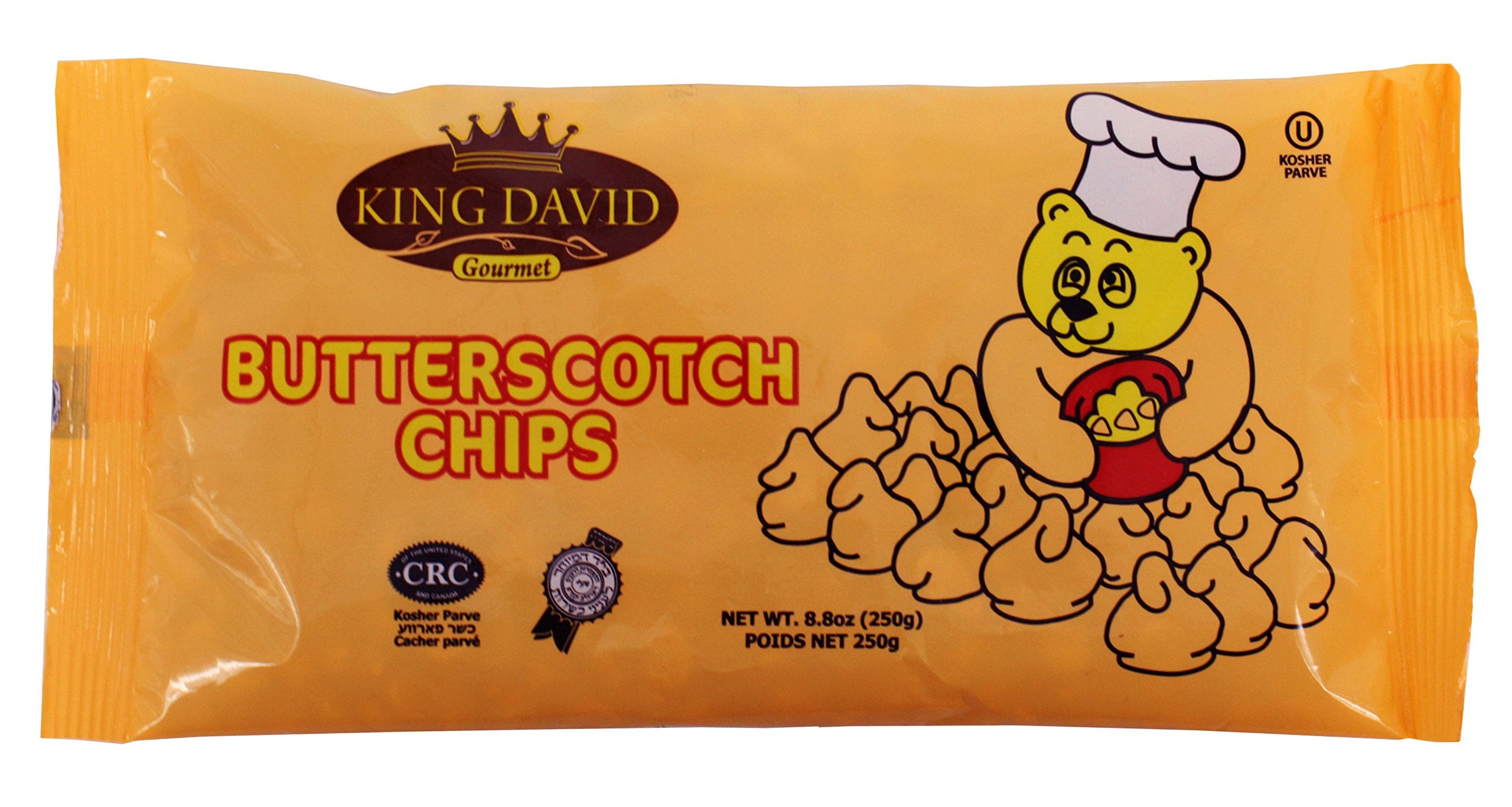 King David vegan butterscotch chips bag 4 – lactose-free indulgence on the go