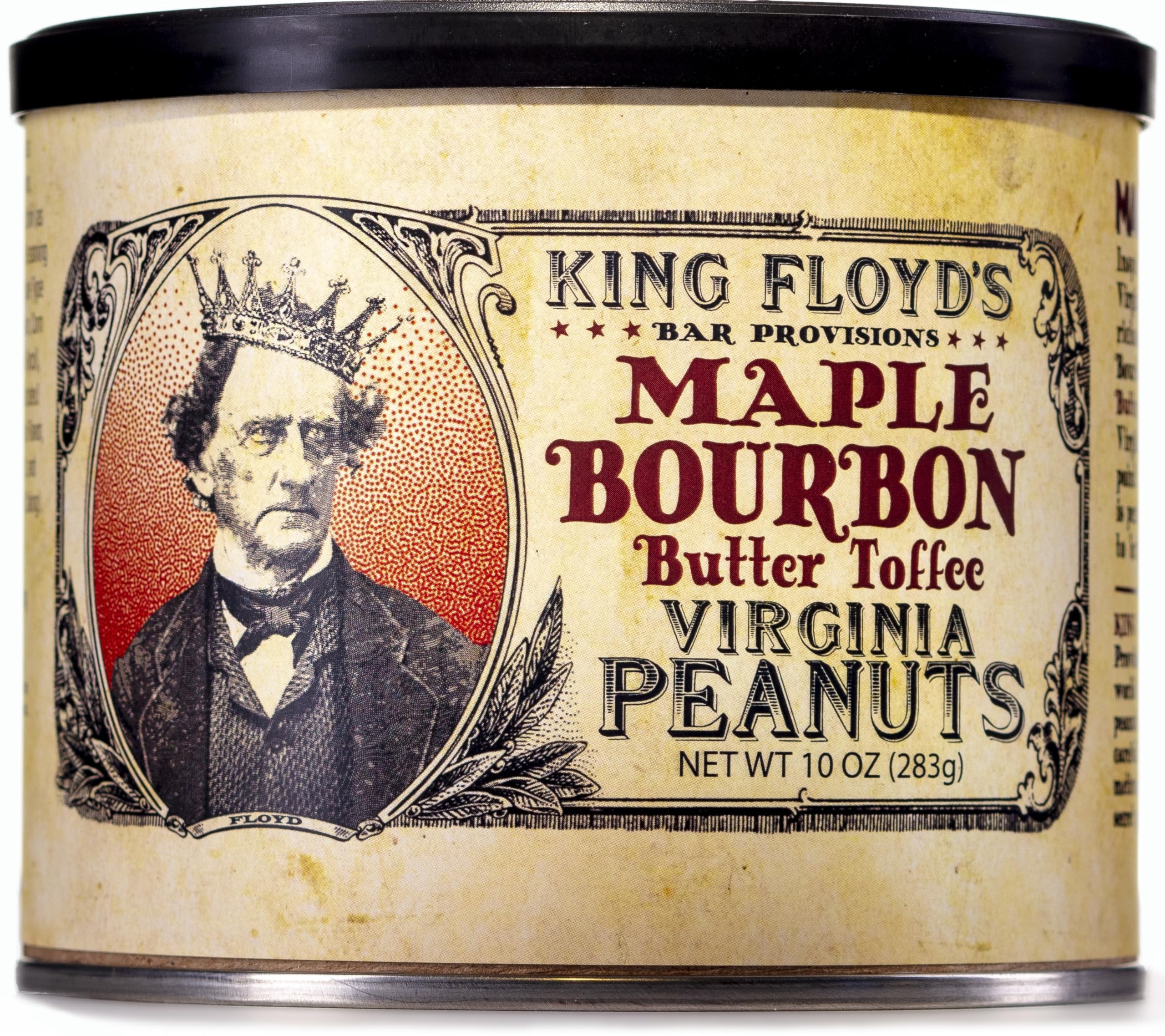 King Floyd's Bar Snacks Maple Bourbon Butter Toffee — crunchy peanuts ideal for party snacking.