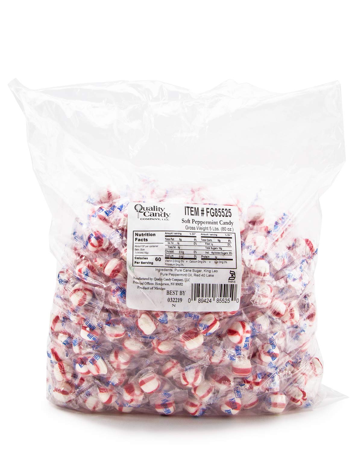 Reusable container keeps King Leo peppermint candy fresh for events