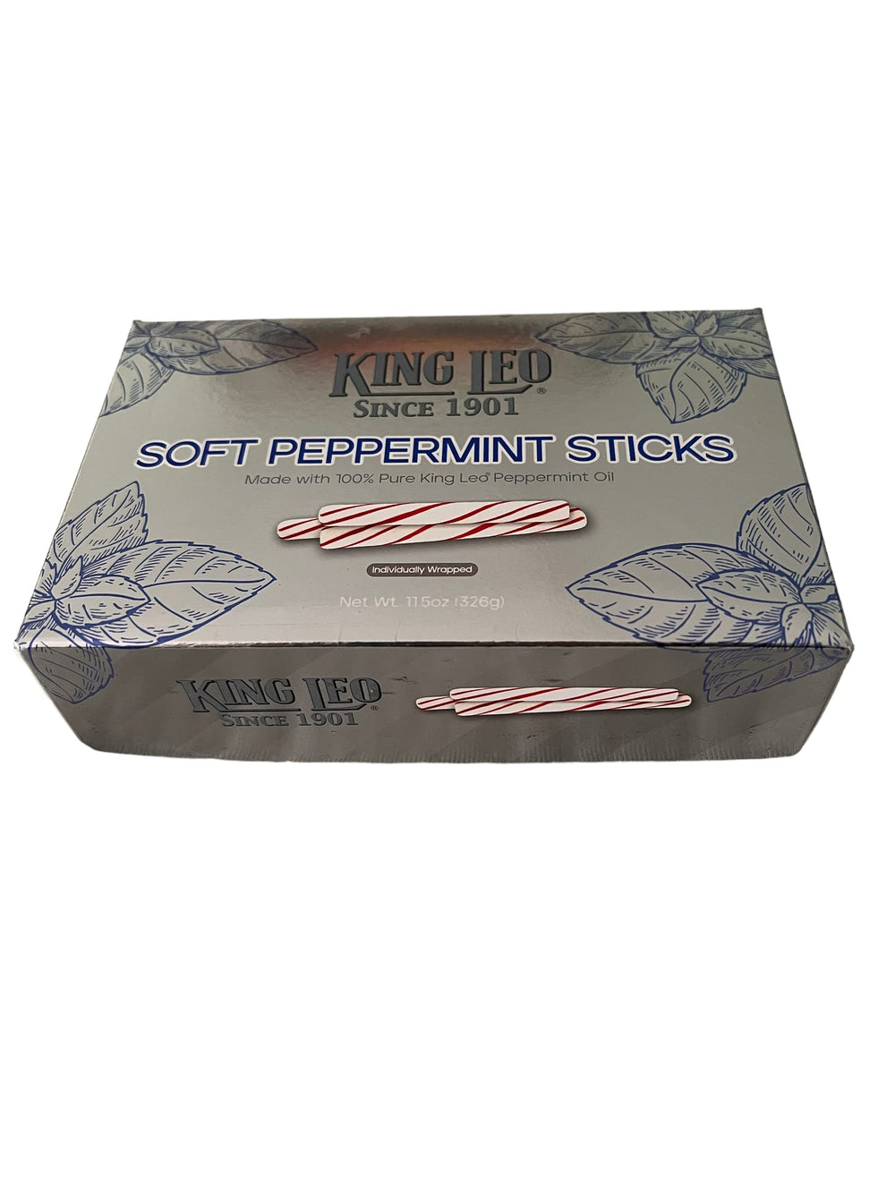 King Leo Soft Peppermint Sticks single stick, smooth texture for chewing.