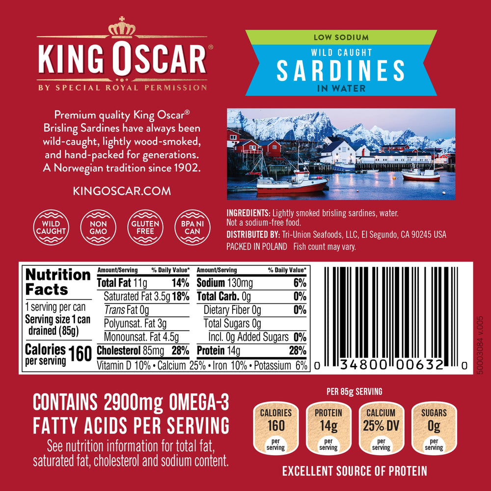 King Oscar brisling sardines wood-smoked shot highlights depth of flavor