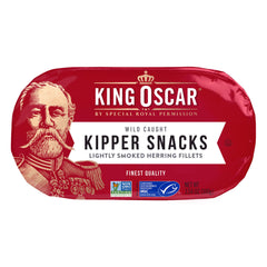 King Oscar kipper snacks easy-peel lid preserves freshness for on-the-go meals