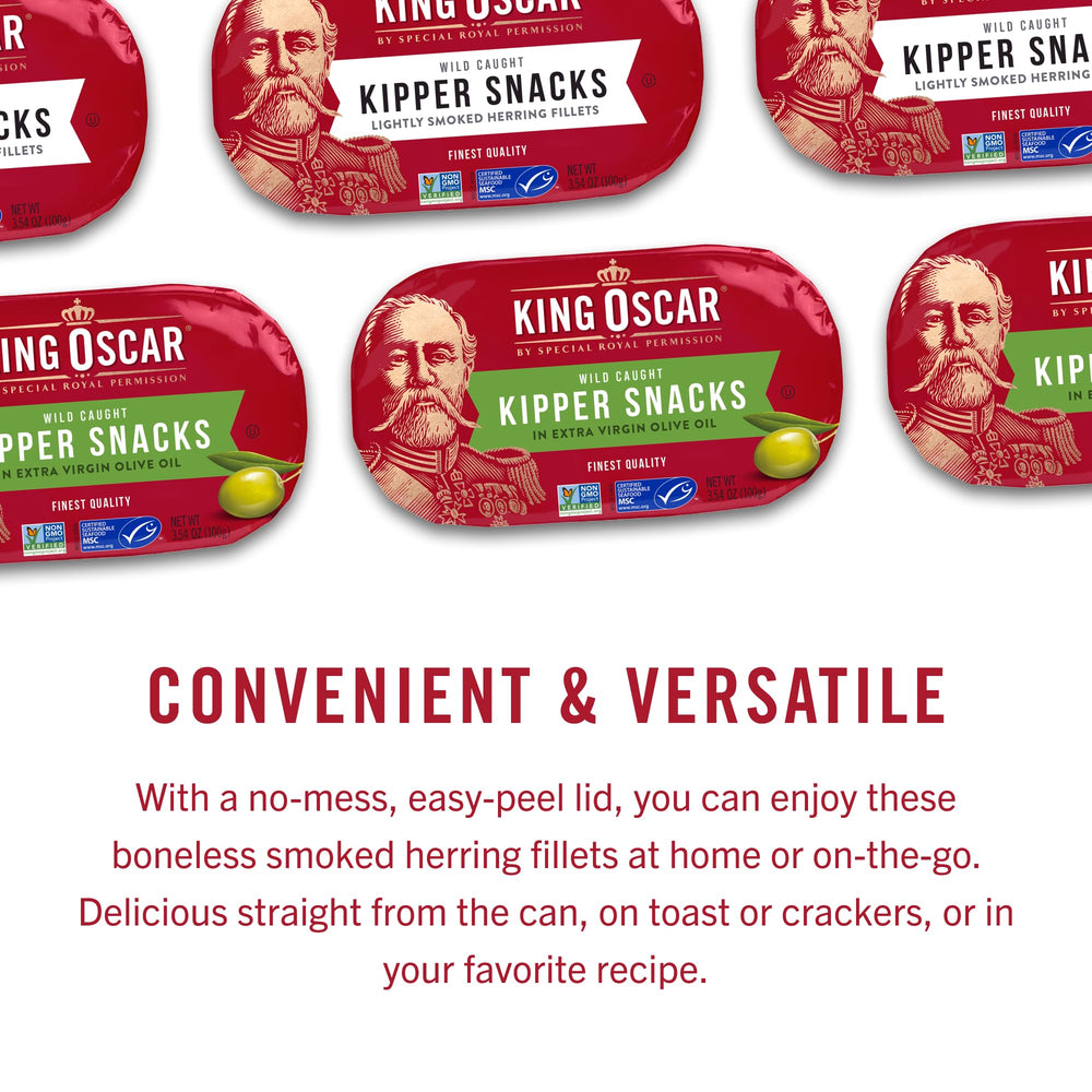 King Oscar kipper snacks ready to eat straight from the can.