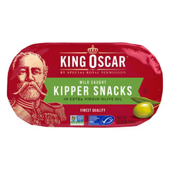King Oscar kipper with easy-peel lid, mess-free serving.