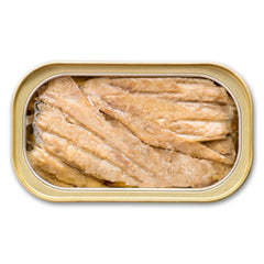 King Oscar mackerel in olive oil can with easy-open lid