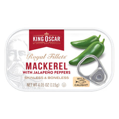 King Oscar mackerel on a fresh salad, healthy ready-to-eat lunch
