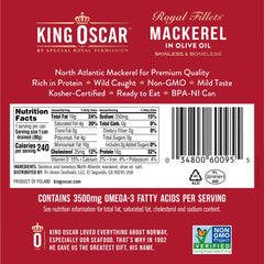 King Oscar skinless boneless mackerel fillets, easy to enjoy.