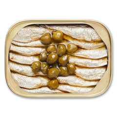 King Oscar sardines in olive oil with capers, vibrant salad pairing