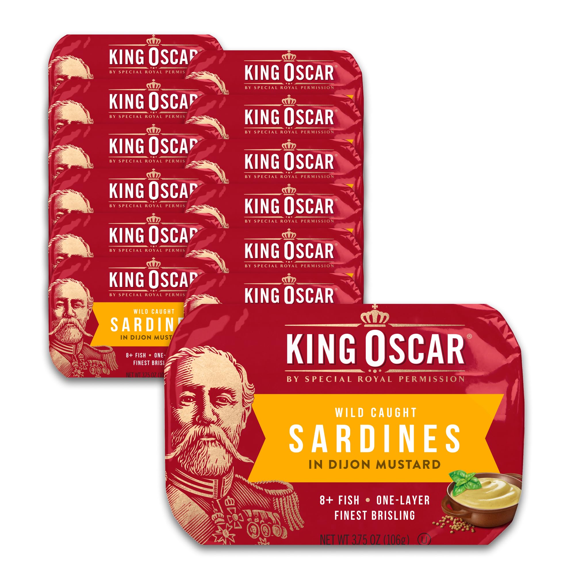 King Oscar Dijon mustard sardines in a can offer premium flavor and protein.