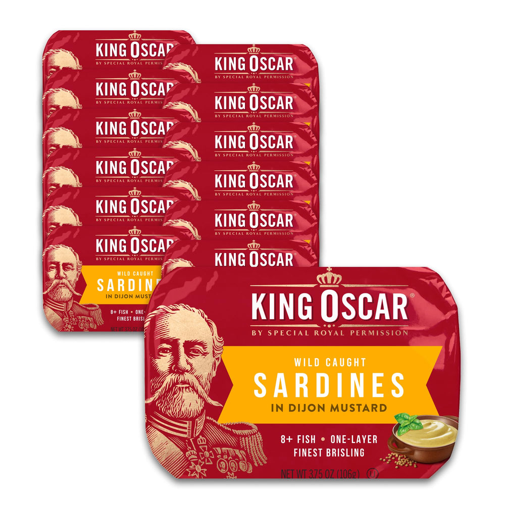 King Oscar Dijon mustard sardines in a can offer premium flavor and protein.
