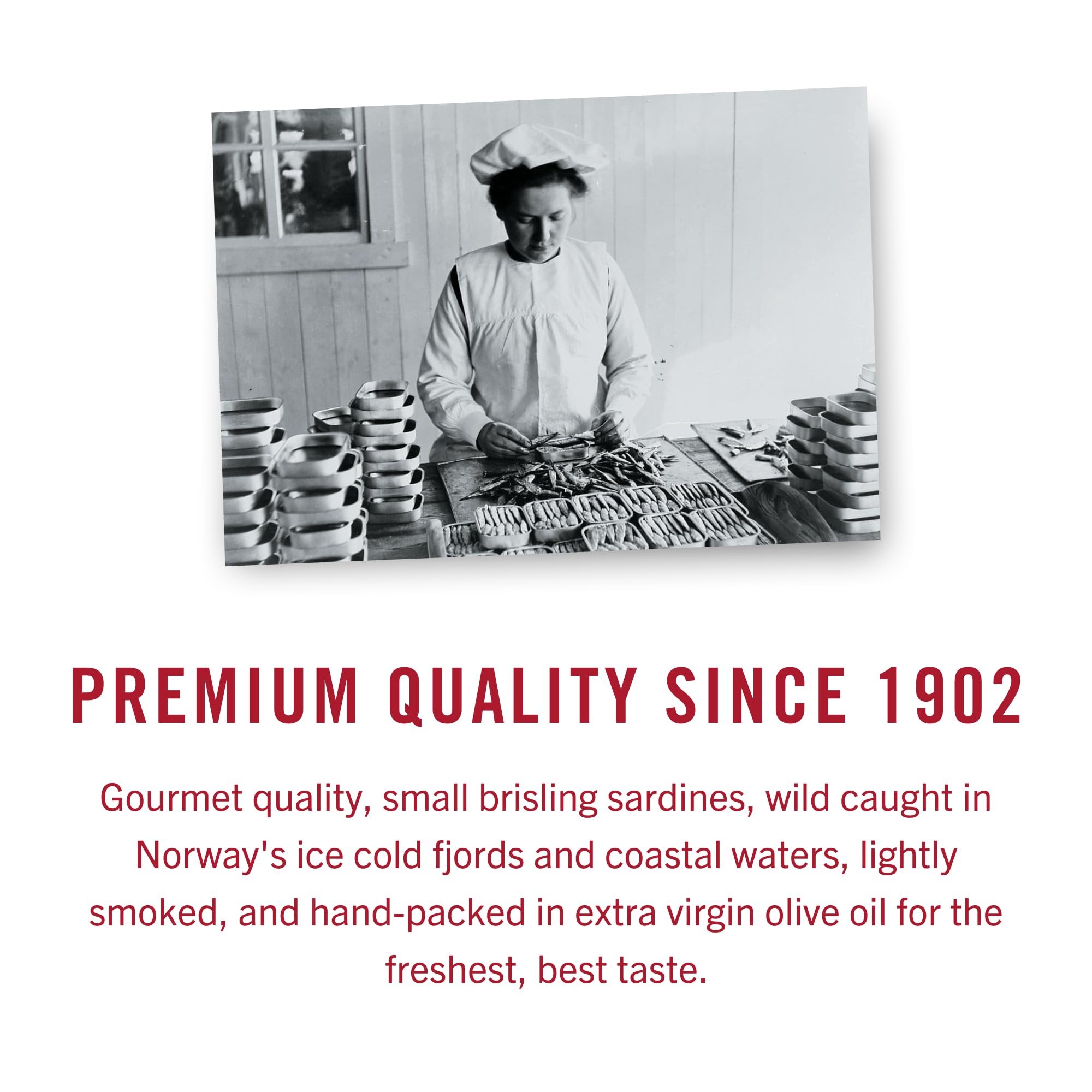Wild-caught from Norway's fjords, King Oscar supports sustainable seafood choices.