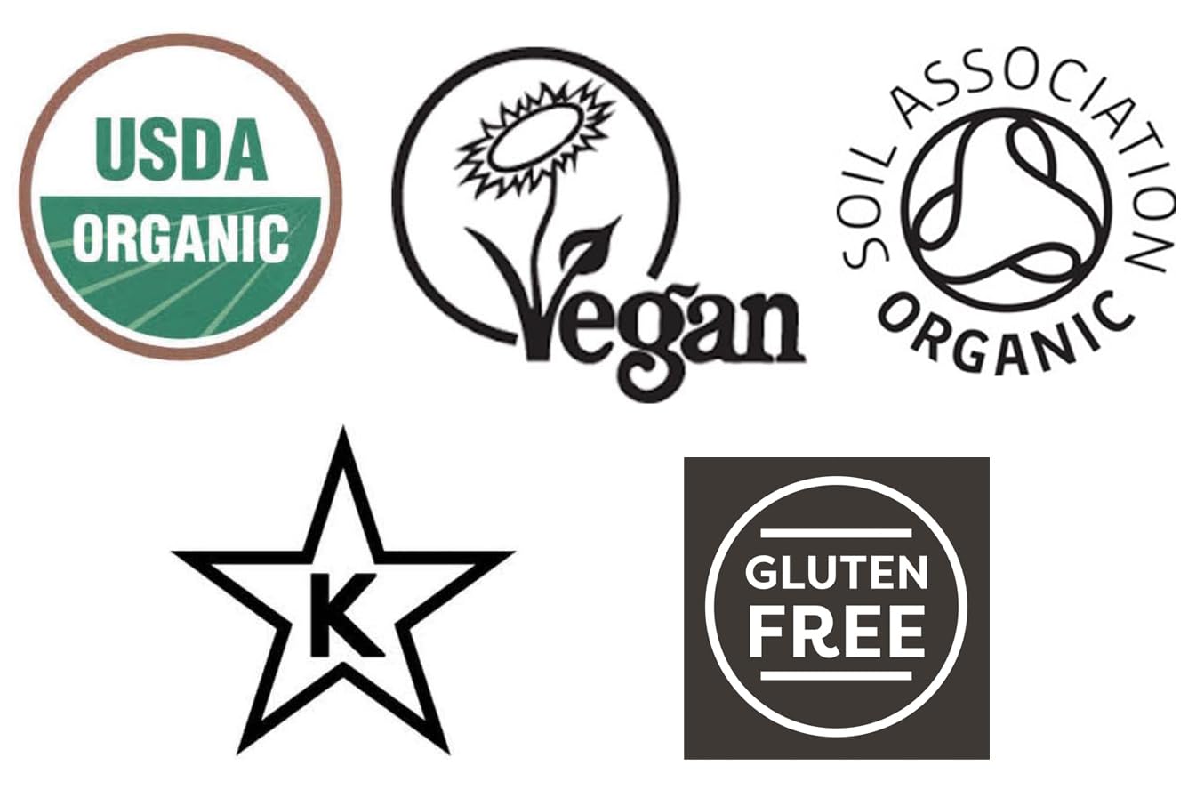 King Soba organic gluten-free certificates close-up for trusted ingredients.
