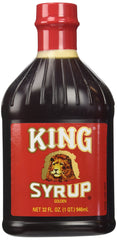 King Syrup Golden bottle, 32oz, ready for pancakes and baking.