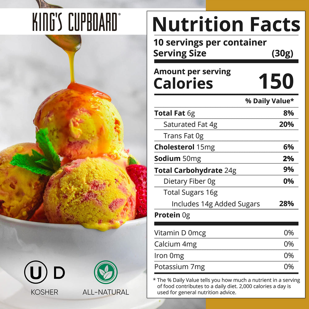 King's Cupboard butterscotch caramel sauce poured as a dessert topping