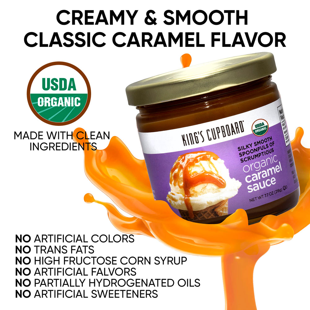 King's Cupboard caramel sauce on ice cream delivers creamy, classic caramel flair.