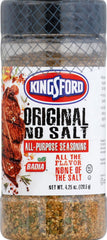 Kingsford Original No Salt Seasoning bottle pour enhances meats and veggies with bold flavor without sodium