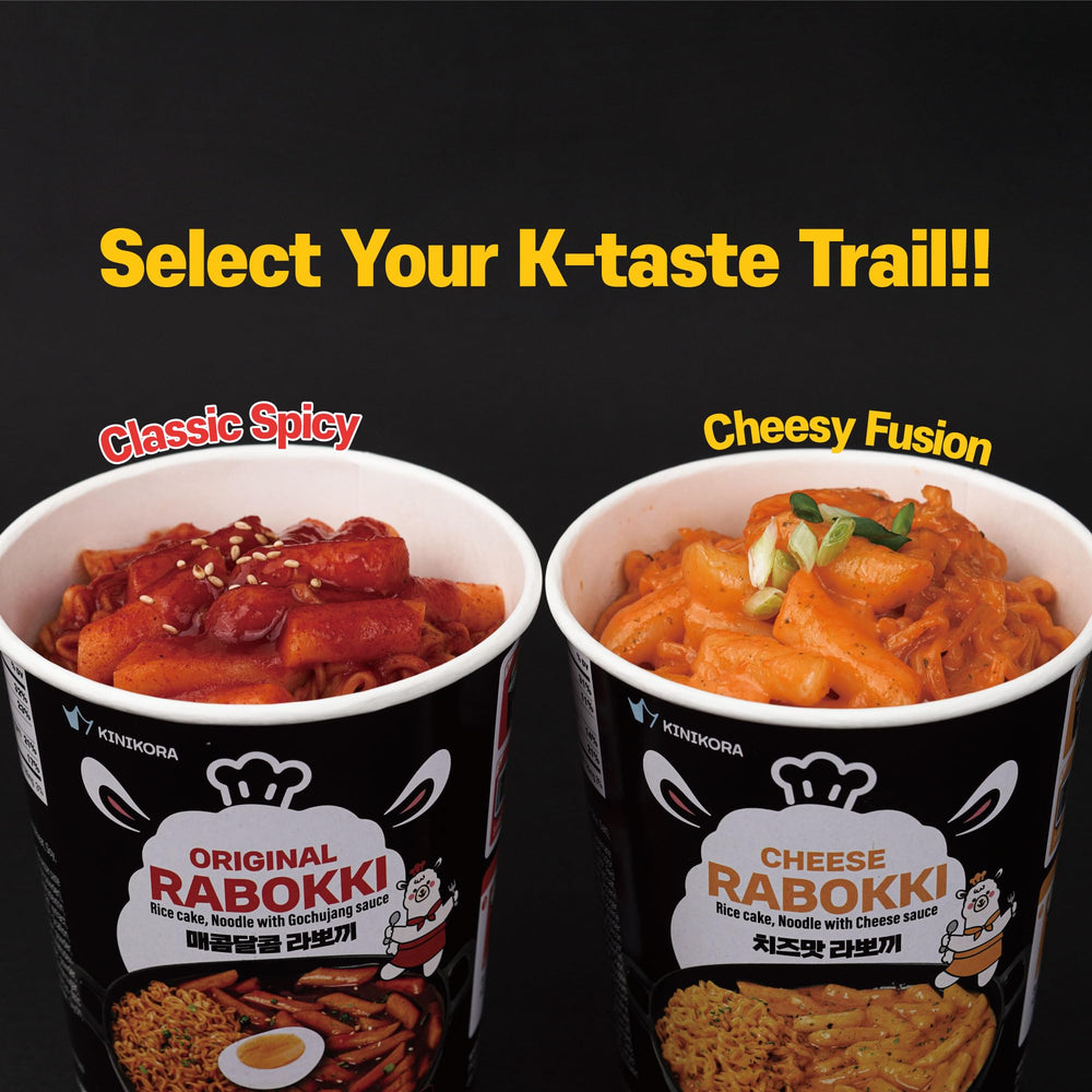 KINIKORA Rabokki Cup aroma of cheese sauce close-up.