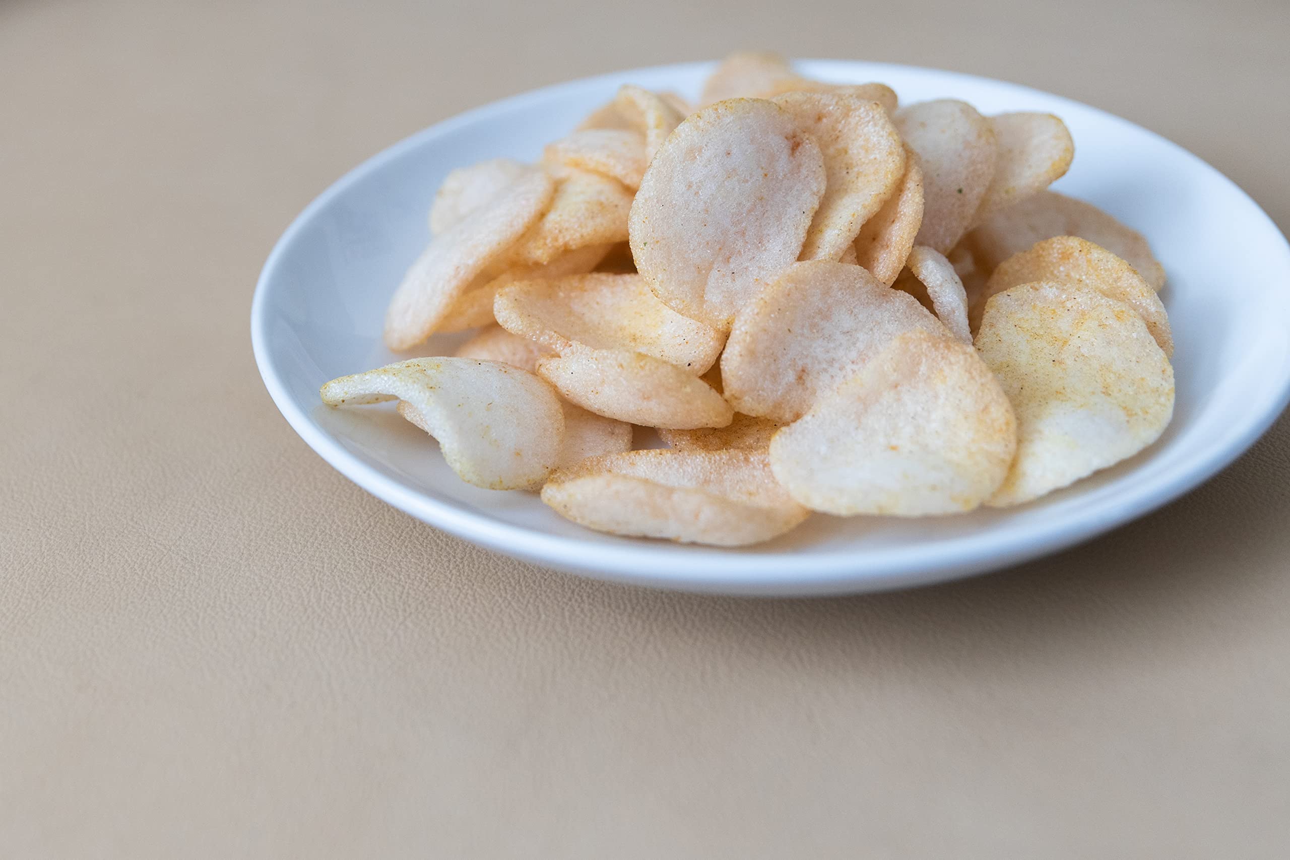 KINJIRUSHI curry shrimp chips on a table for a casual get-together.