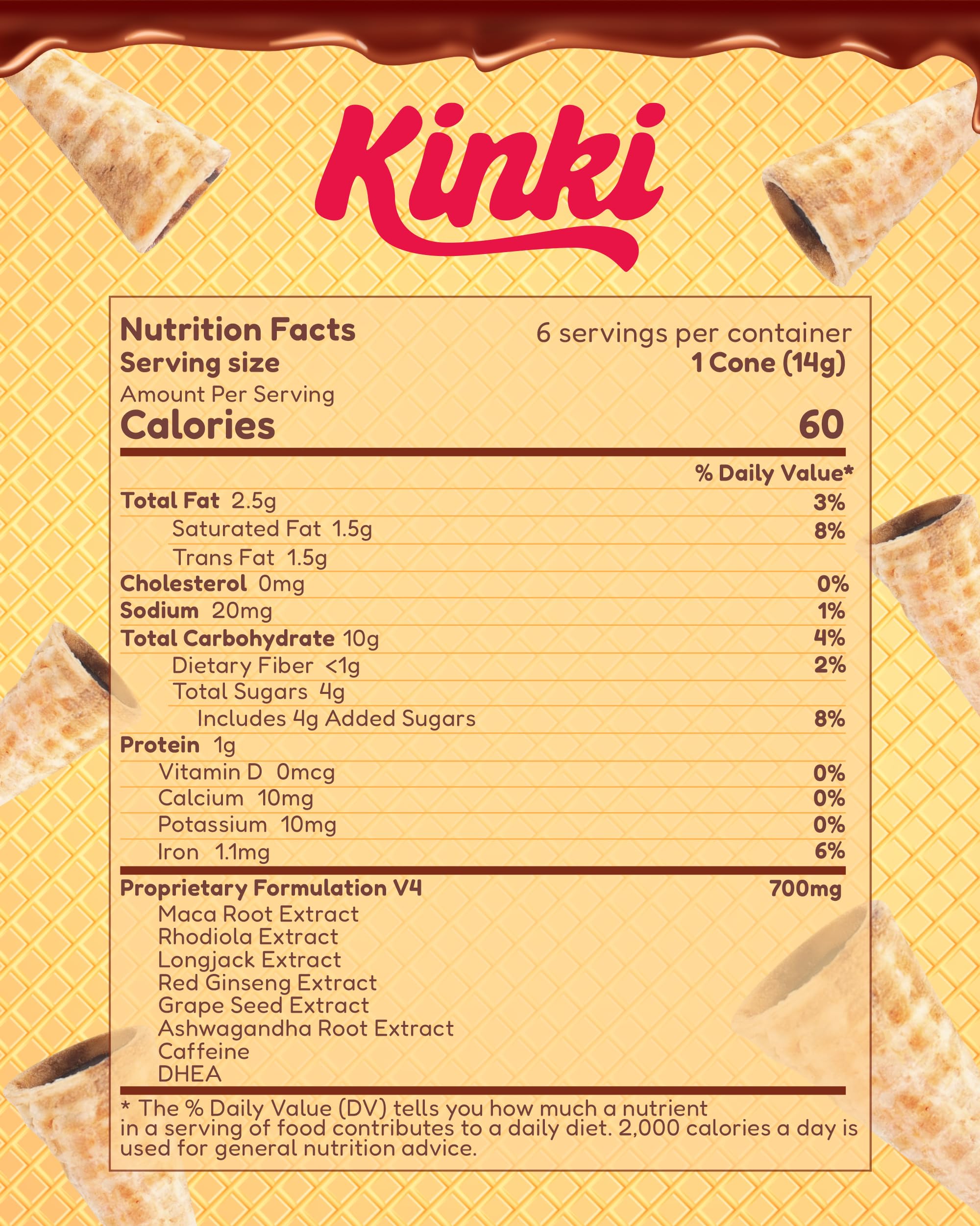 Kinki Just the Tip close-up highlights waffle cone texture and smooth chocolate.