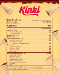 Kinki Just the Tip close-up highlights waffle cone texture and smooth chocolate.