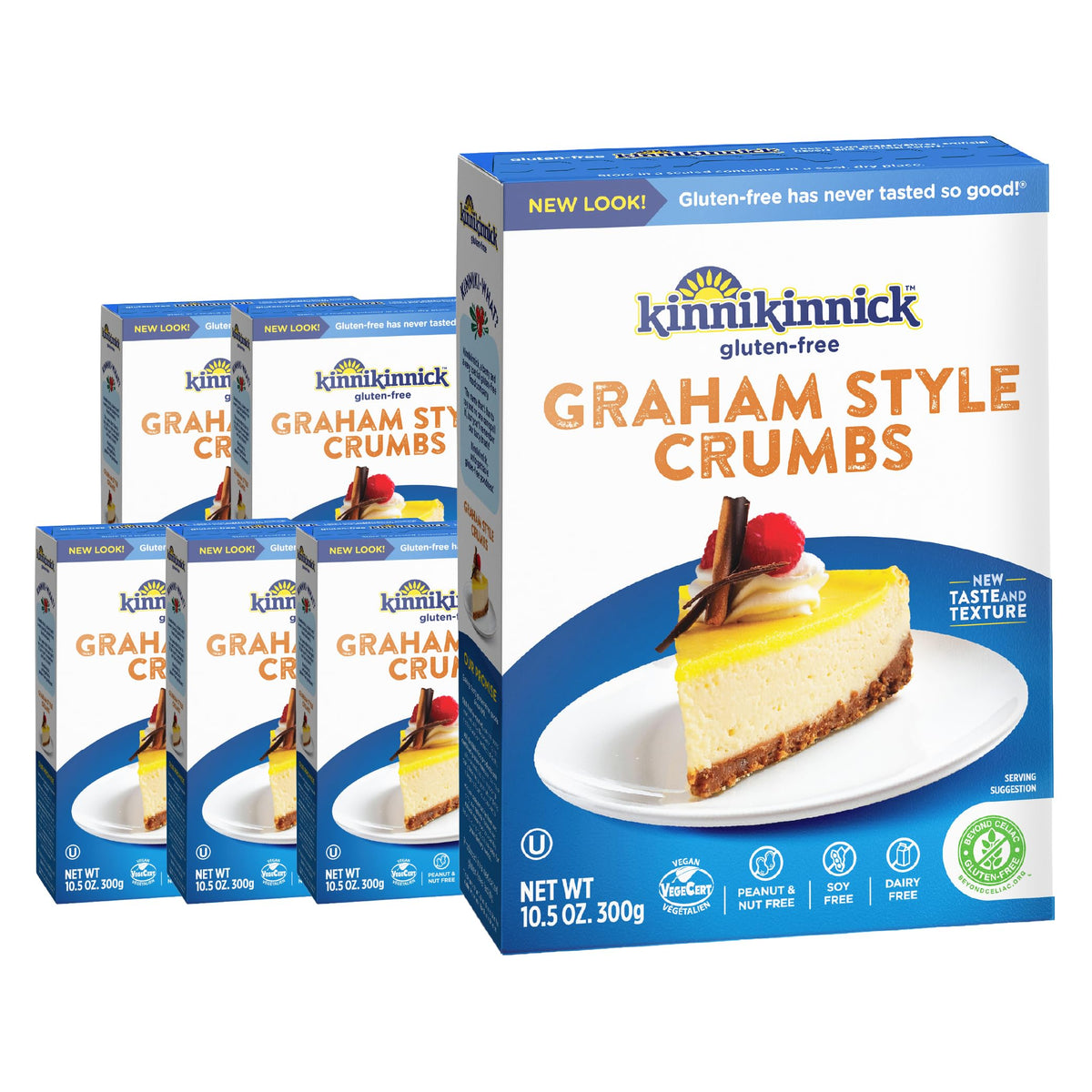 Kinnikinnick Graham Style Crumbs box packaging for gluten-free baking.