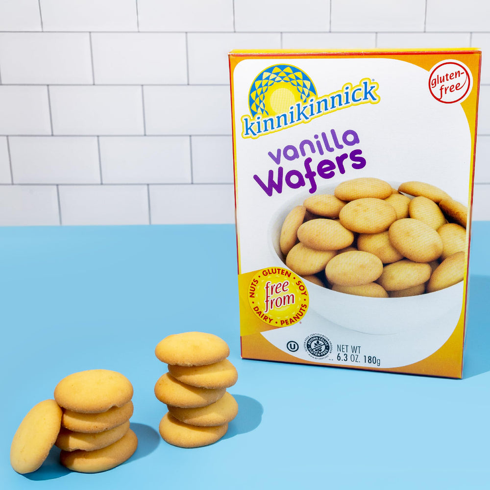 Kinnikinnick Vanilla Wafers ingredients panel, dairy and nut free recipe