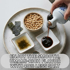 Marination setup with Kioke Reserve soy sauce in a bowl