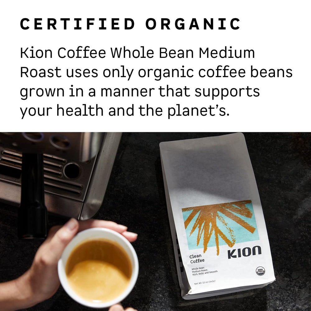 Nitrogen-flushed packaging preserves freshness for Kion Organic Ground Coffee.