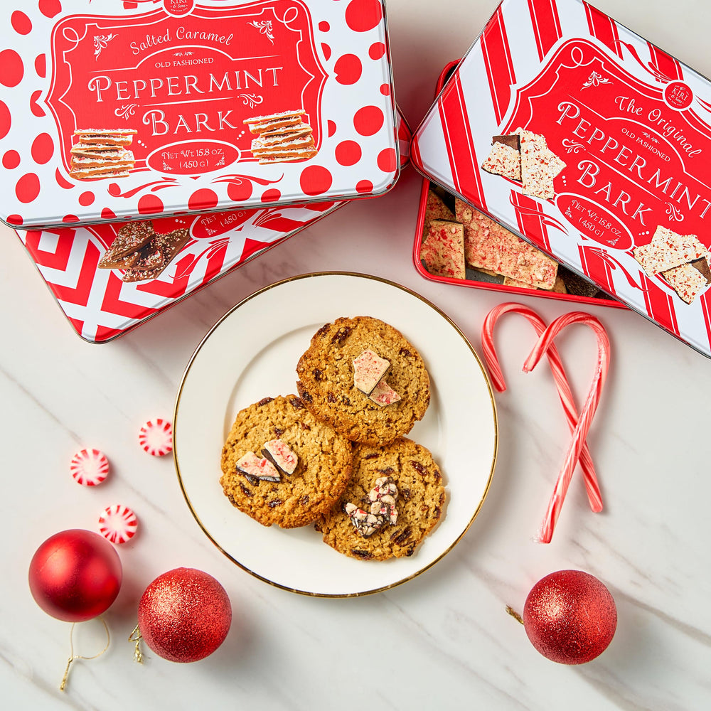 Kiri & Sons 450 g net weight peppermint bark, perfect for holiday gatherings.