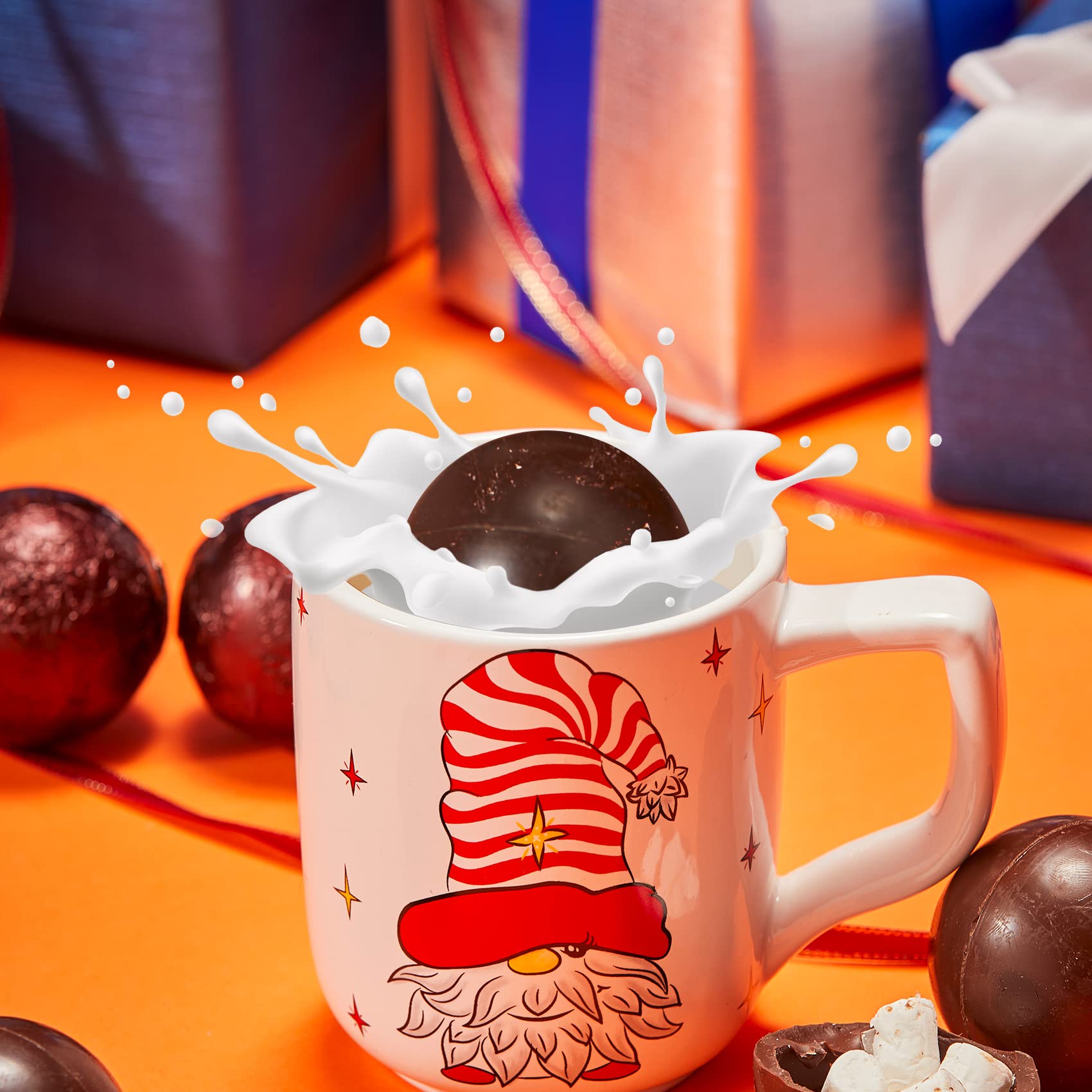 Kiri & Sons glossy milk chocolate shell bombs look premium as they melt.