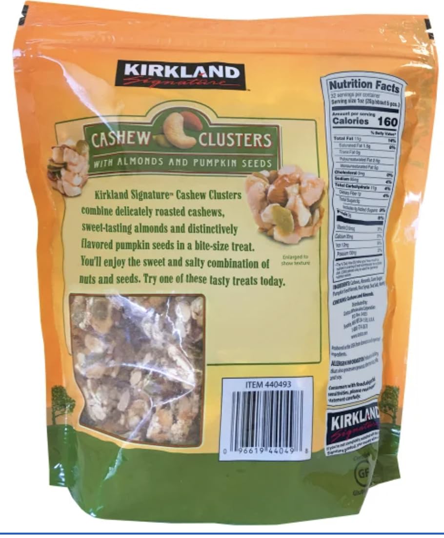 Closeup of Kirkland cashew clusters roasting for rich texture